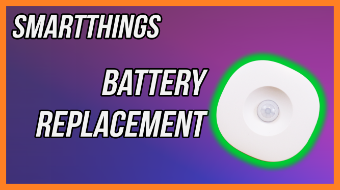 Thumbnail for SmartThings Motion Sensor Battery Replacement. Showing SmartThings Motion Sensor with Green outer glow