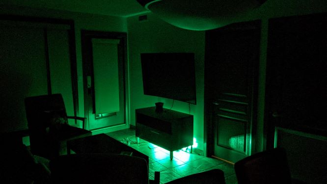 Green light in Living Room by Novostella Smart LED Floodlight