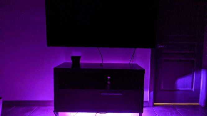 Novostella Flood Light RGBCW Purple in Living Room