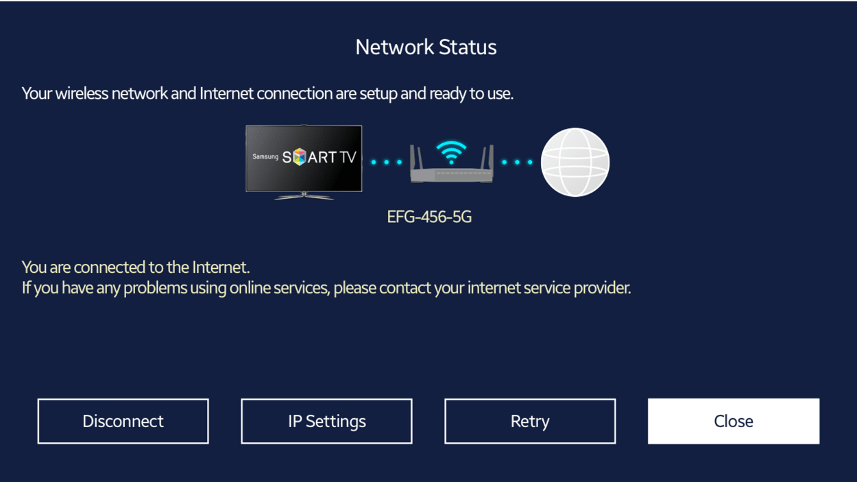 Network Status in Samsung TV