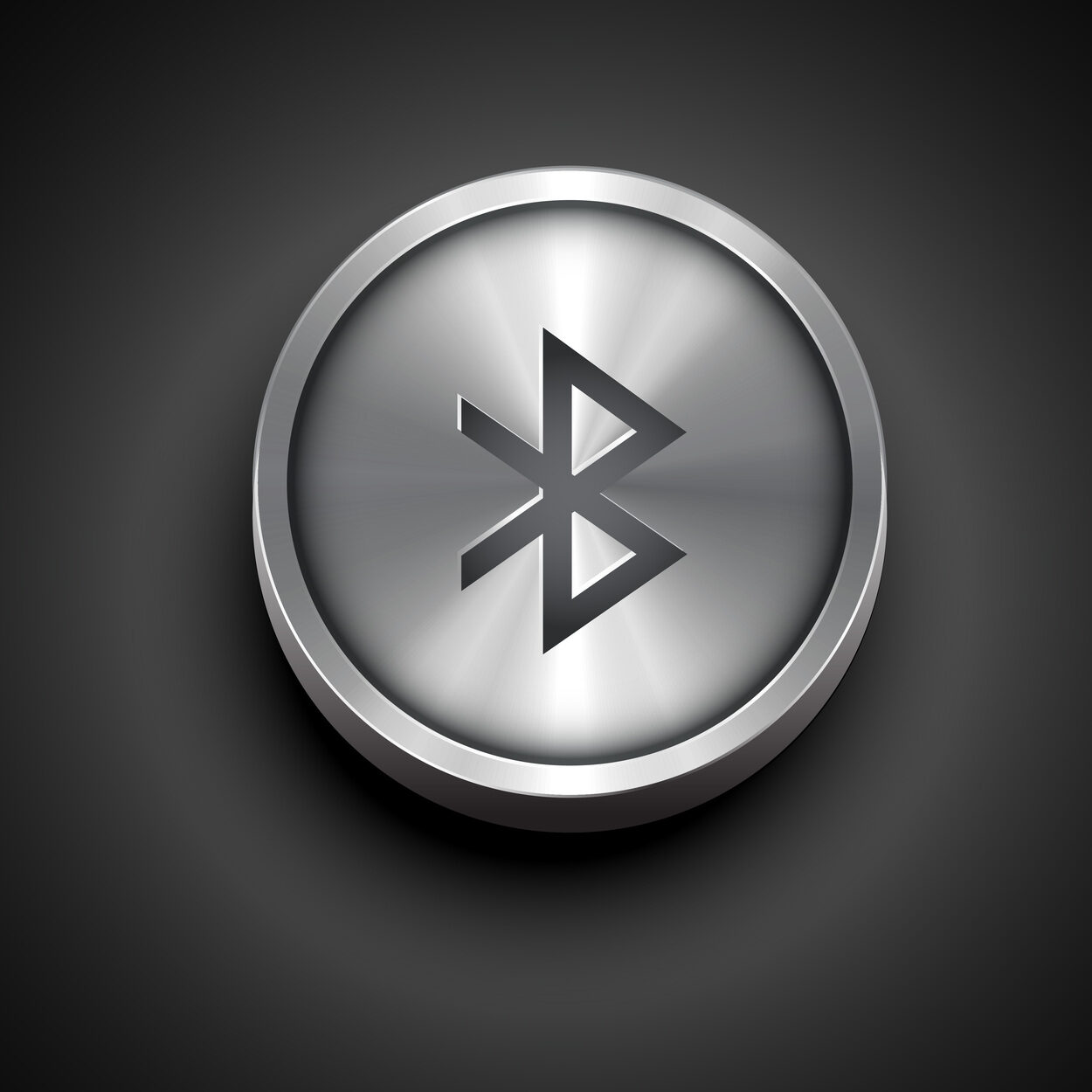 vector metallic bluetooth icon design