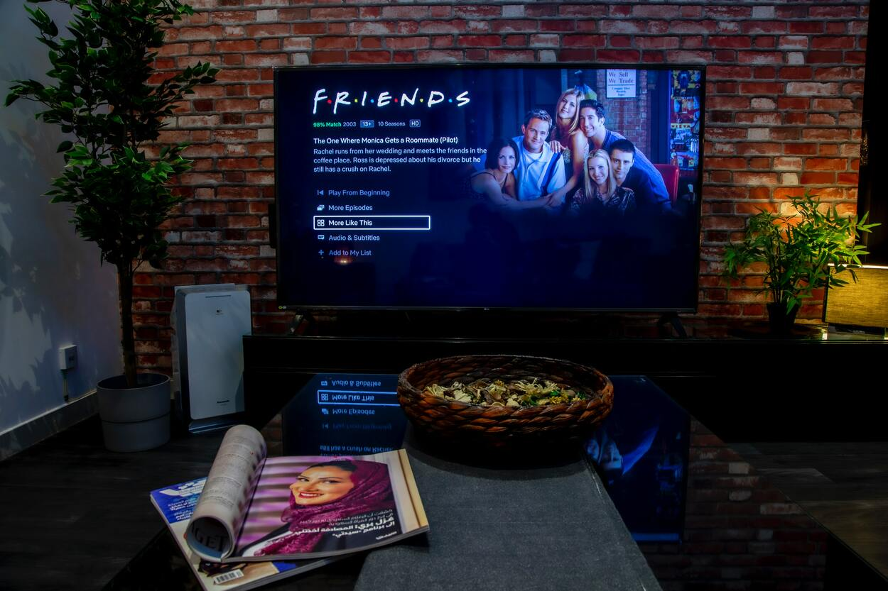 Smart TV with Netflix opened