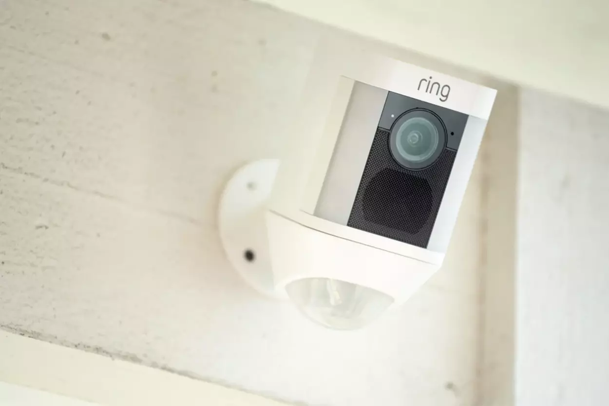 Ring camera mounted on a wall