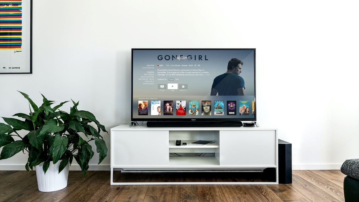 A smart TV set up on a table