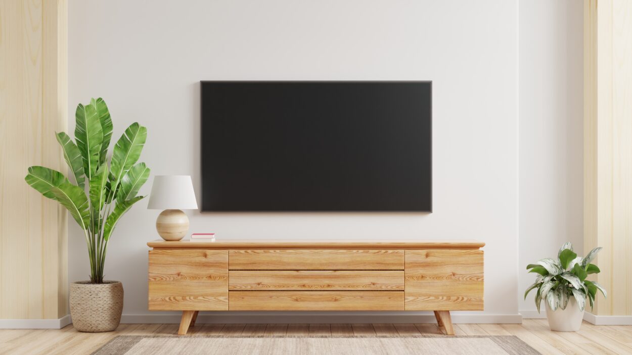 A wall mounted Tv