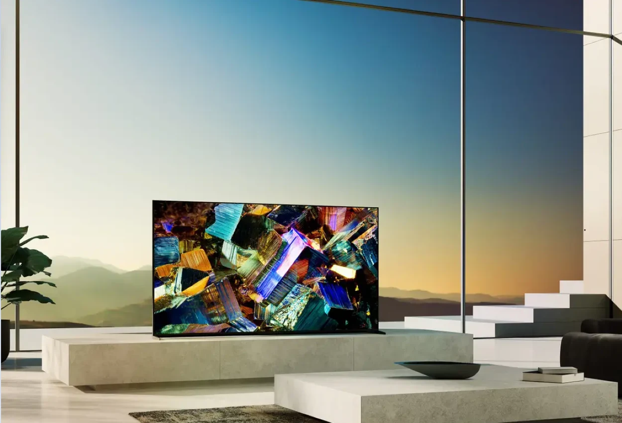 Sony TV in a minimalistic room with an open window