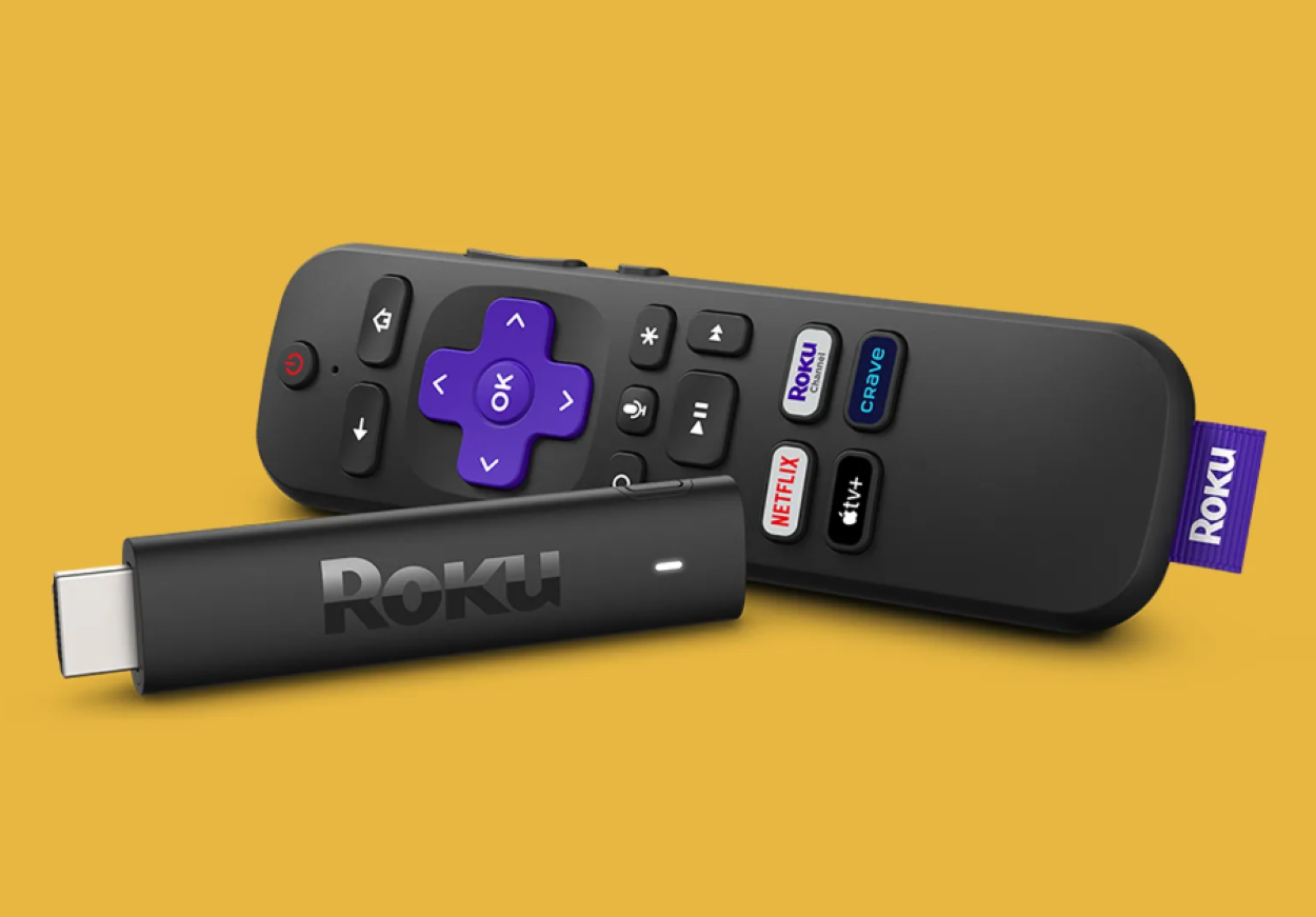 Image of Roku tv and remote.