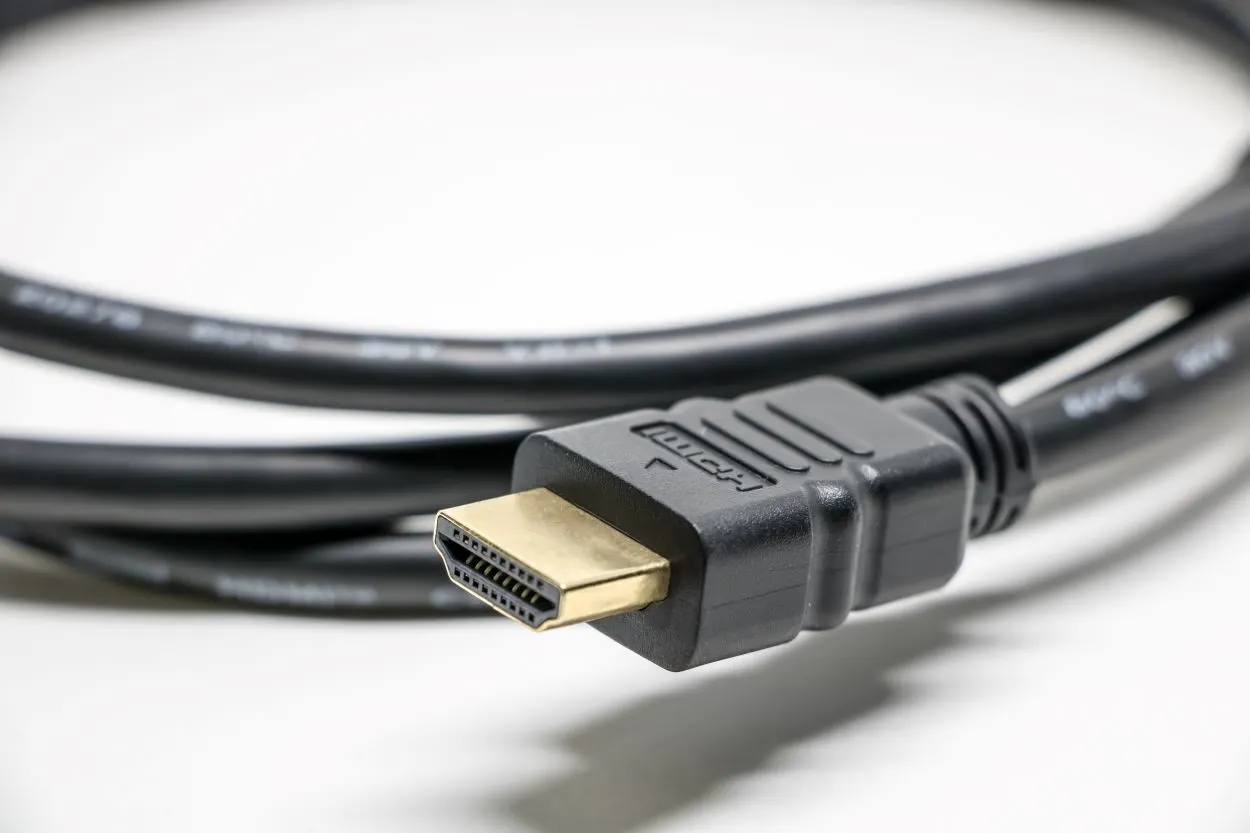 Close up image of HDMI cable.