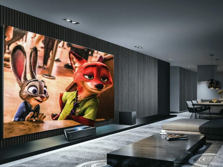 Zootopia movie displaying on a huge screen