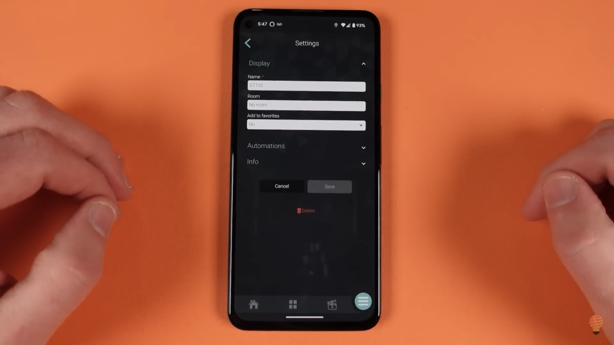 A phone displaying the Neviweb app