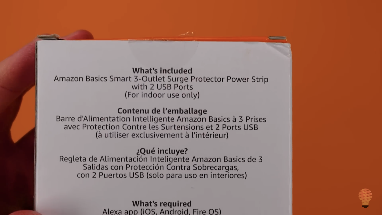 The back side of the Power Strip showing the list of things you will get in the box