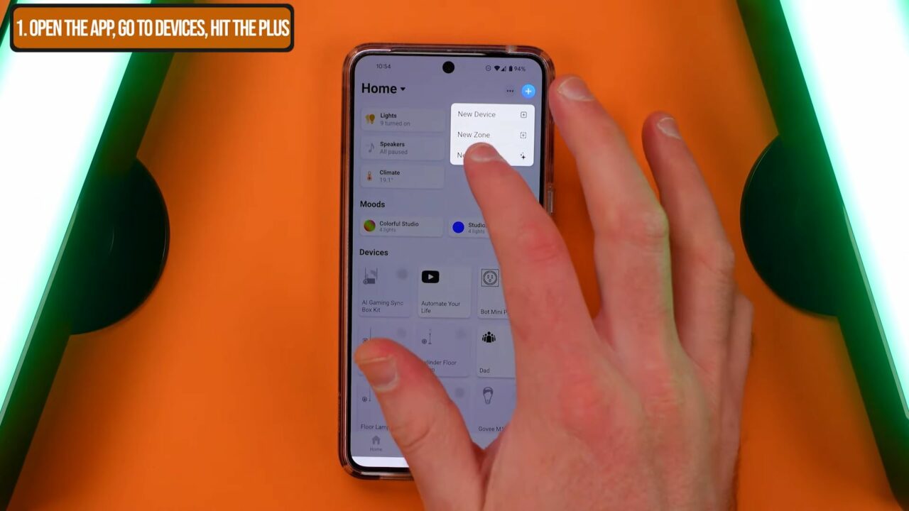 A hand using smartphone to navigate through an app