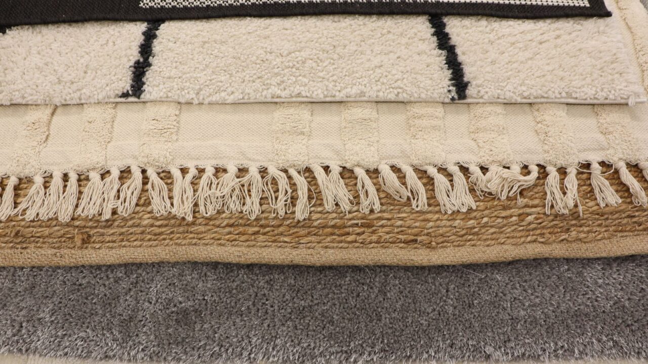 A stack of rugs.