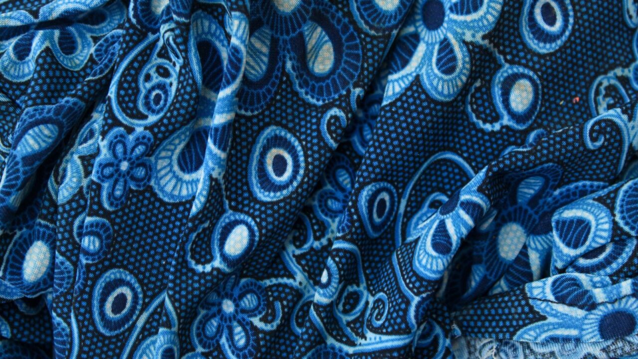 Blue fabric.
