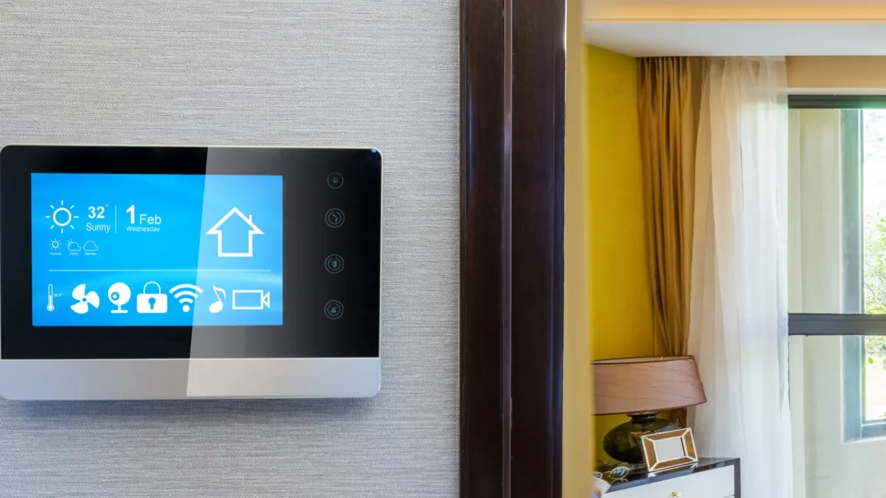 smart screen with smart home and modern bedroom