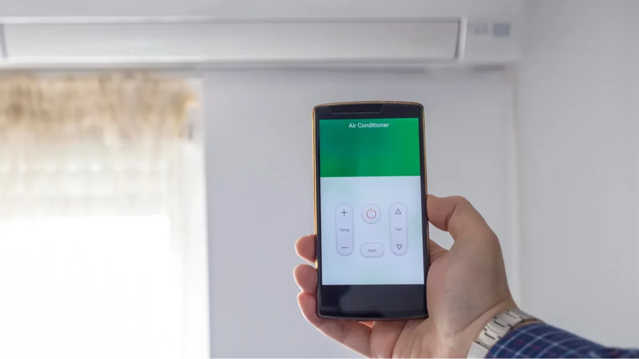 Air Condition Control through Smart Phone App.
