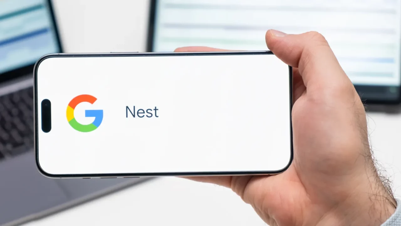 Nest App Logo on Smartphone Screen.