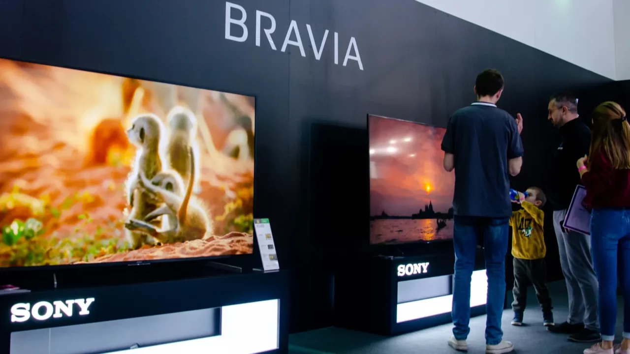 kyiv ukraine  september 28 2019 sony bravia exposition stand