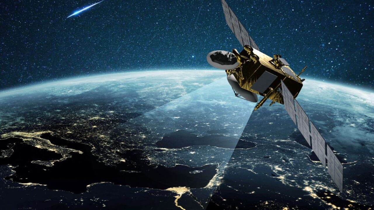 Satellite connectivity in space.