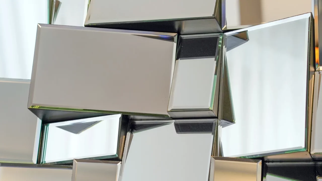 An abstract mirror closeup