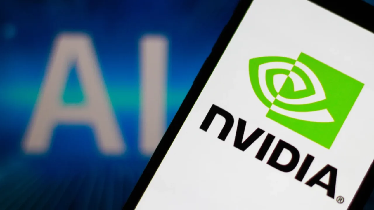 Nvidia logo displayed on a smartphone screen