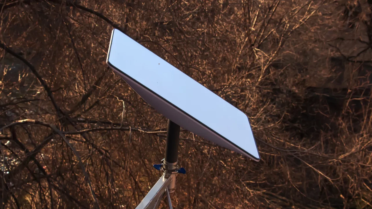 starlink satellite dish an internet constellation operated by spacex is