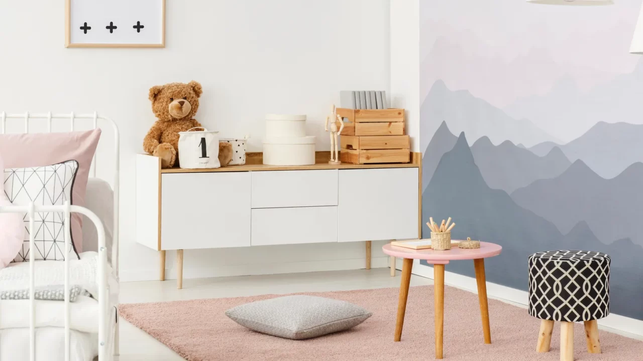 white cupboard in room