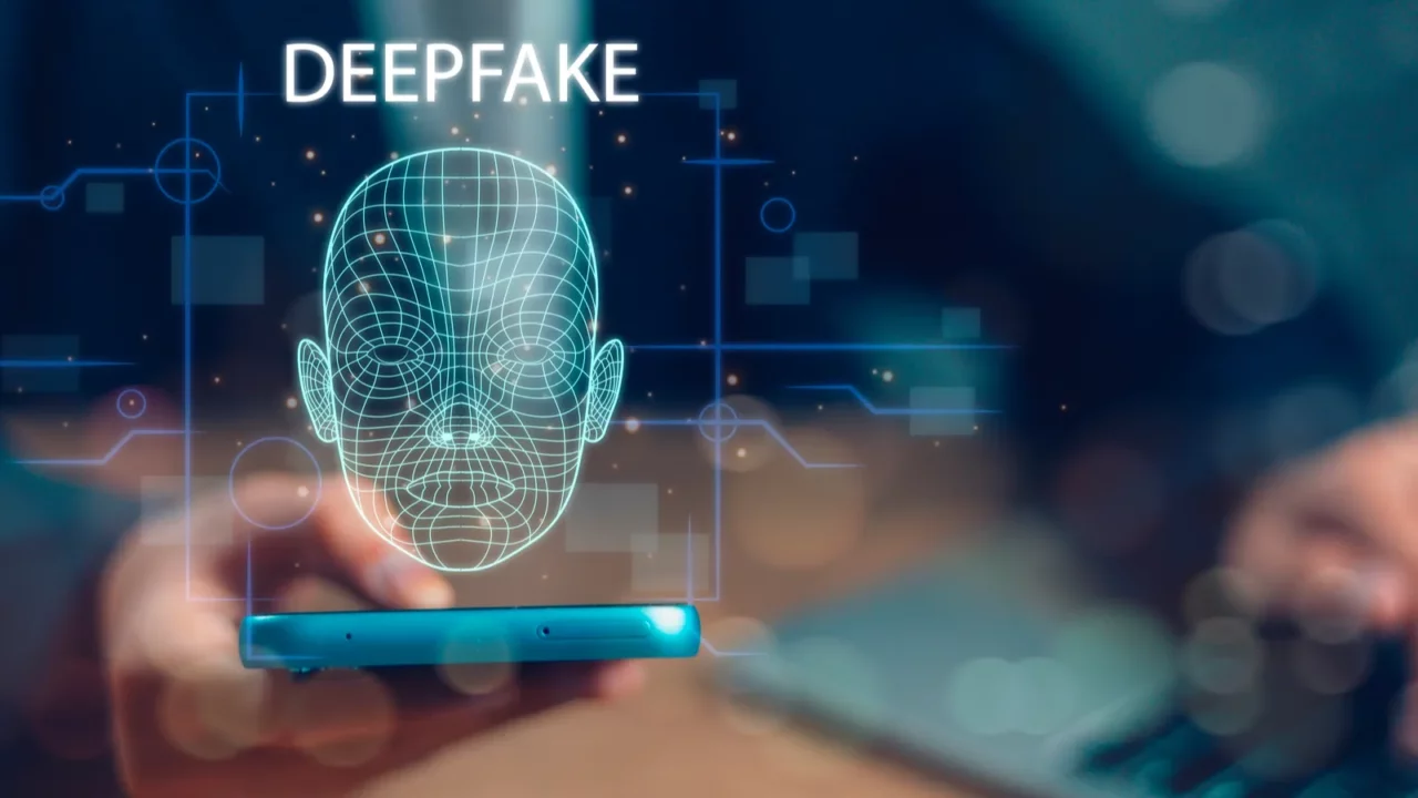 Deepfake concept matching facial movements face swapping or impersonation.
