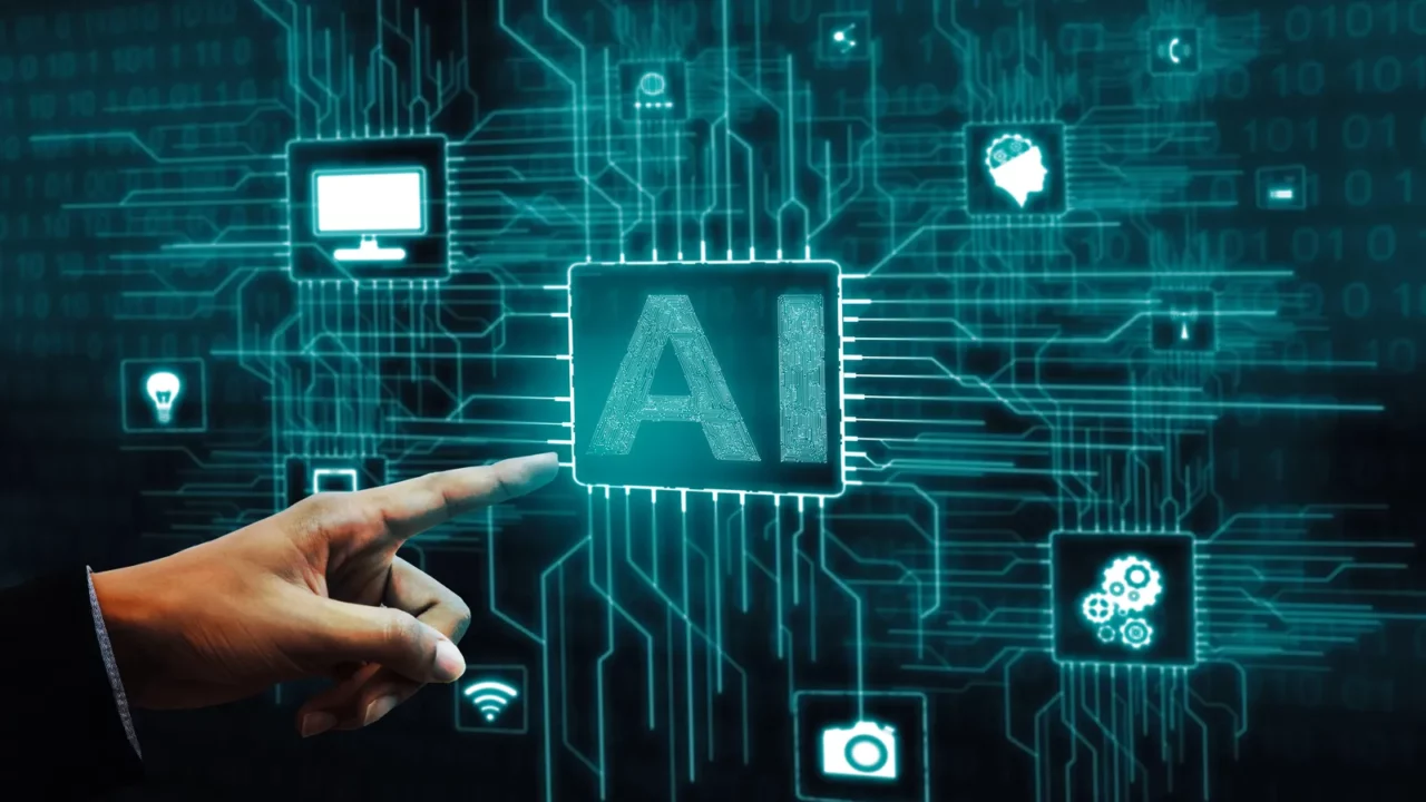 ai learning and artificial intelligence concept icon graphic interface