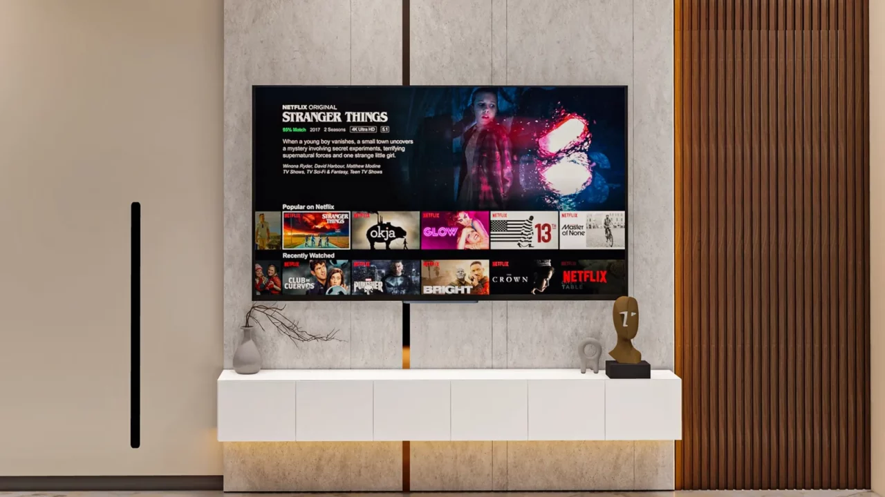 Smart TV with streaming interface.