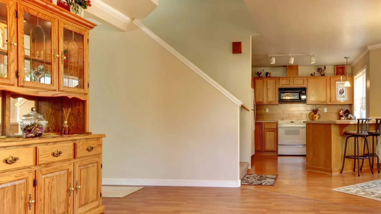 dining room and large area near kitchen home interior