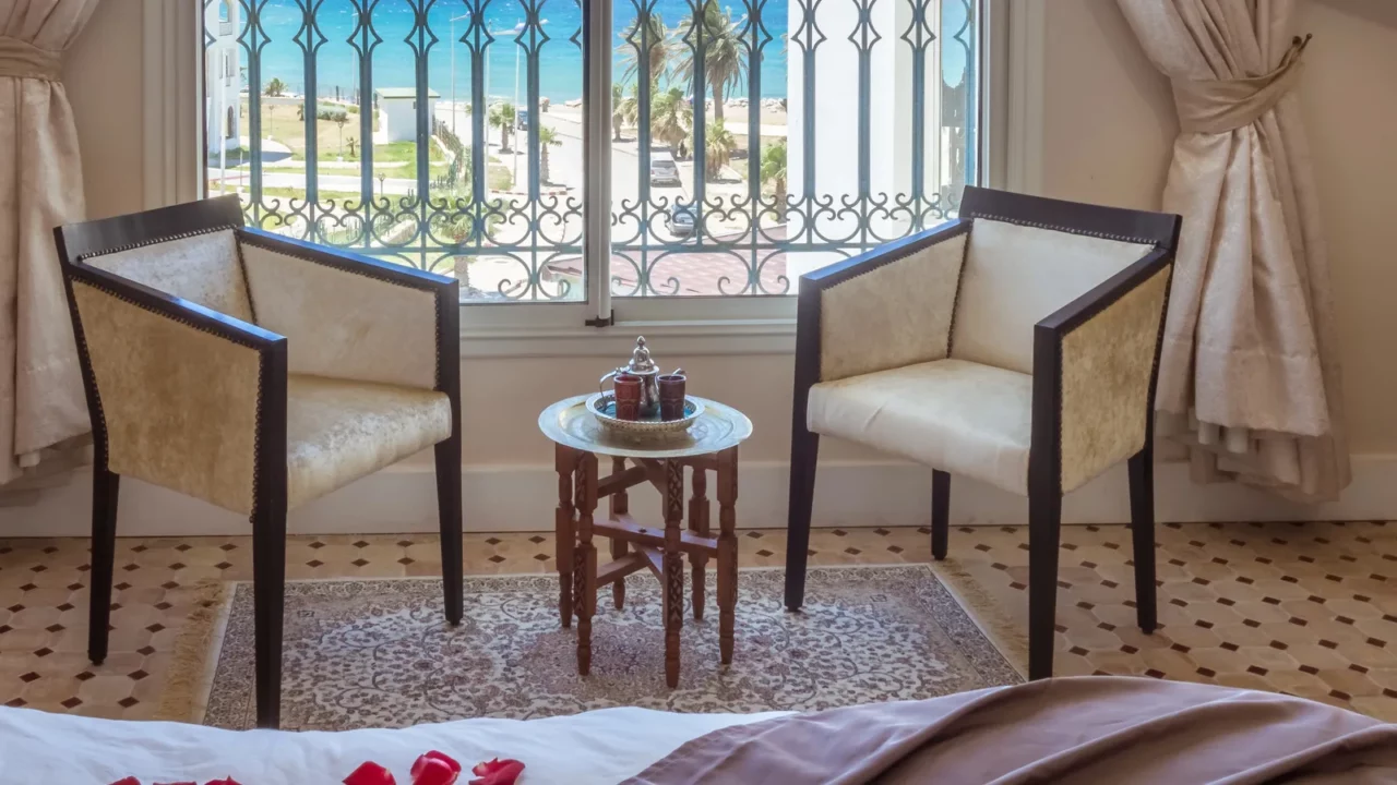 hotel room with sea view