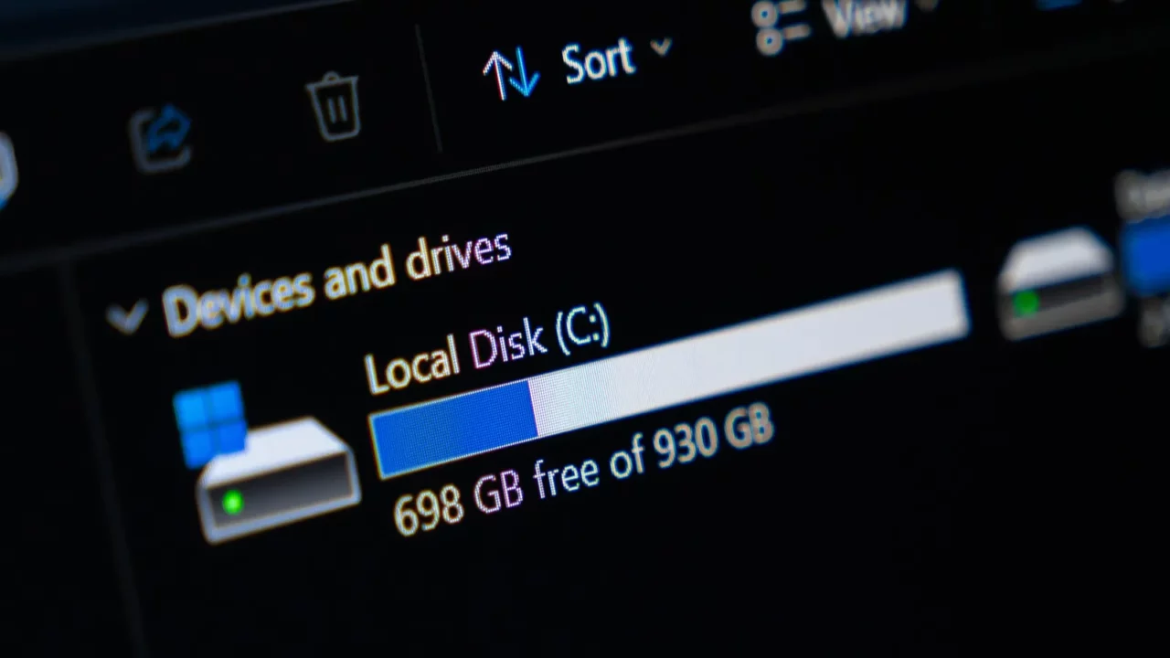 Closeup featuring file explorer on windows 11.